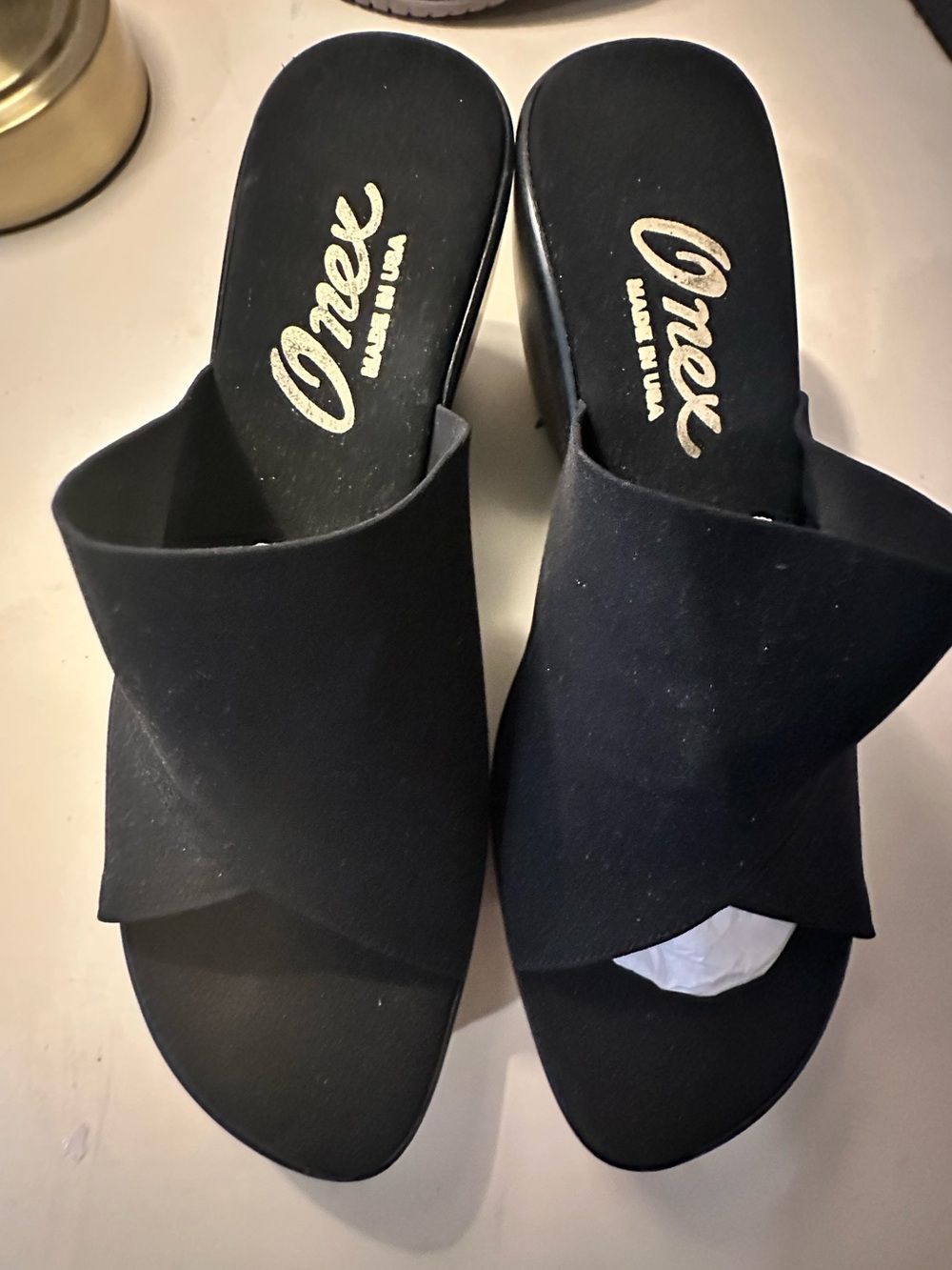 Onex Black Crossover Slide Wedge